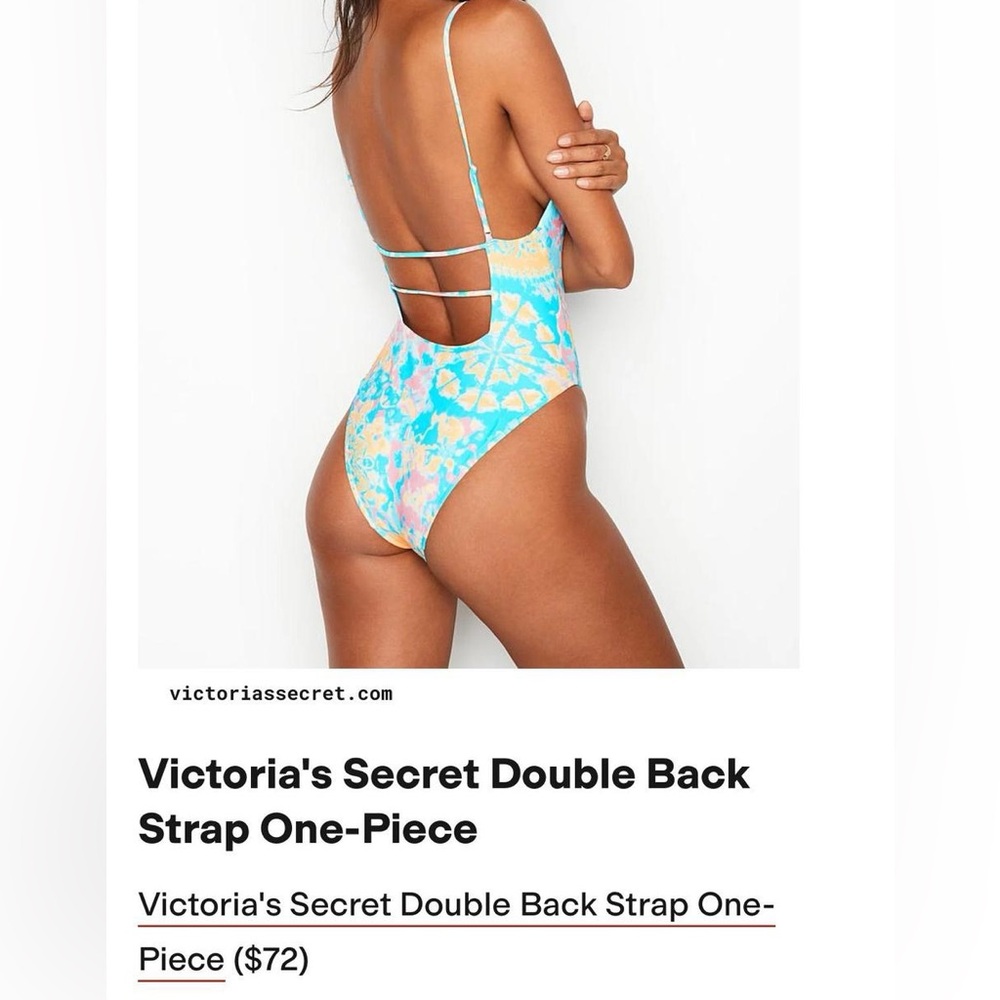 Vintage Victoria’s Secret Swim Double Strap Back One Piece Bathing Suit size M